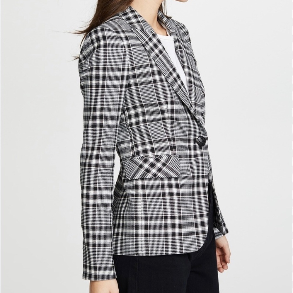 Veronica Beard Ada Dickey Jacket Black Blue Plaid Size 2 - Picture 3 of 9